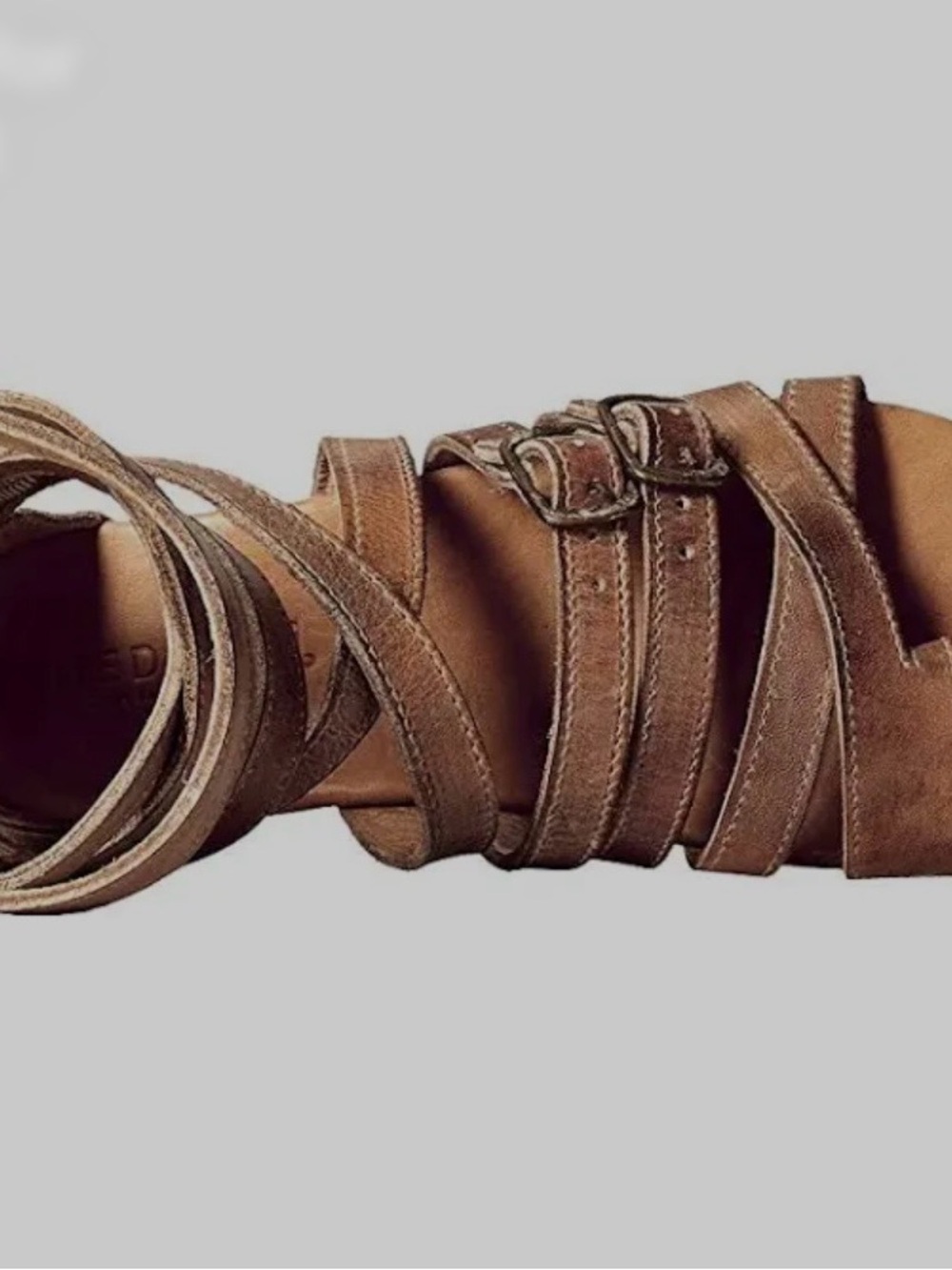 BED|STU Brown Multi-Strap Wrap Sandals with Buckles